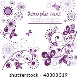Greeting vintage violet card