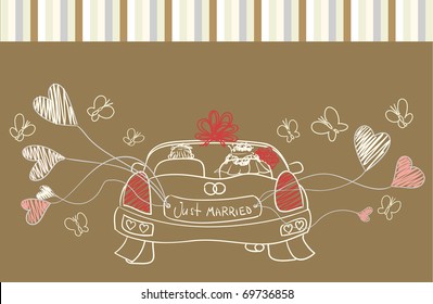 greeting with wedding car