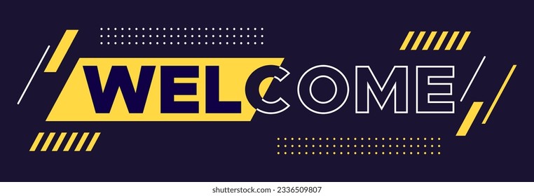 greeting welcome flat design template outline style. minimalist and flat style welcome greeting design. bright nuanced design suitable for website banners and posters