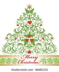 Greeting xmas tree