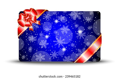 greeting-card with a red bow,vector illustration