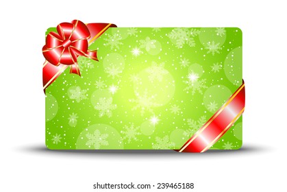 greeting-card with a red bow,vector illustration