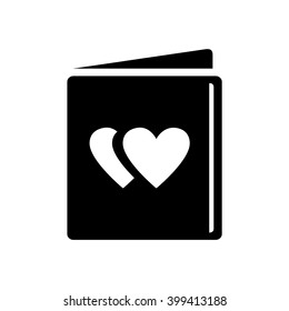 Greeting/invitational card vector icon. Black and white illustration.