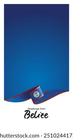 Grüße aus Belize. Bearbeitbare Vorlage für Geschichten und Rollen. Vorlagenabdeckung für soziale Medien mit Belize-Flaggenband und bearbeitbarem Rahmen
