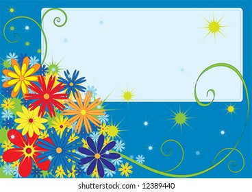 greetings card with bunch of flowers
