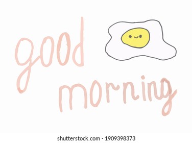 Greetings Card with doodle style iimage. Stylization for a child's drawing. Vector image