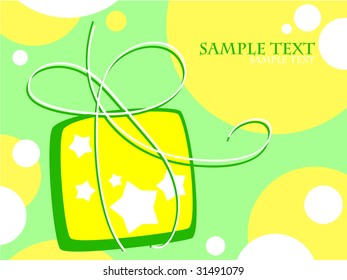 tarjeta de saludo con caja de regalo