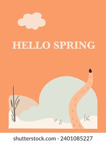 Greetings card Hello spring or