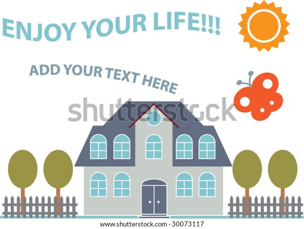 Greetings Card House Template Vector More Stock Vector (Royalty Free ...