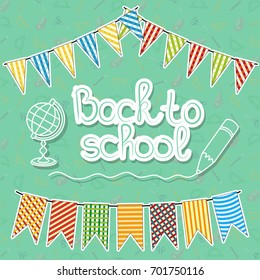 Greetings card with the inscription back to school