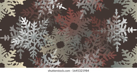 Greetings card with snowflakes. Seamless ornament. Drawn snowflakes.Vector Illustration