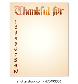 Greetings Card for Thanksgiving. Calligraphy Handlettering Postcard in Gothic style. Vector illustration on white background.