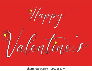 A greetings card with the write Happy Valentine's, on red background - vector