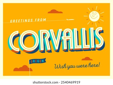 Saludos desde Corvallis, Oregon, USA - ¡Ojalá estuvieras aquí! - Postal turística.