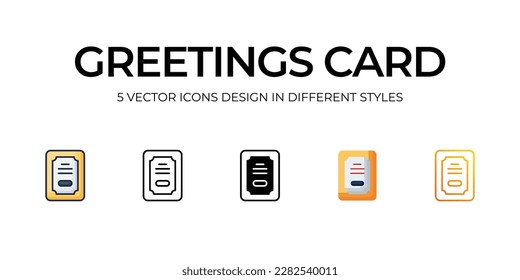 Greetings Card�Icon Design in Five style with Editable Stroke. Line, Solid, Flat Line, Duo Tone Color, and Color Gradient Line. Suitable for Web Page, Mobile App, UI, UX and GUI design.