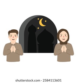 Greetings During Eid-al Fitr Illustration