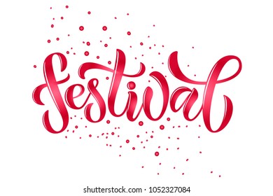 Greetings for event, card, ad poster, web page, internet site. Vector illustration, concept festival advertising. Lettering typography icon for invitation, template, game, party, ticket, blog, article