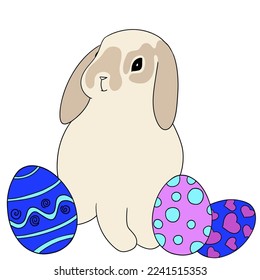 Greetings and gifts for Easter in a flat style