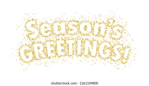 SEASON’S GREETINGS gold glitter typography banner