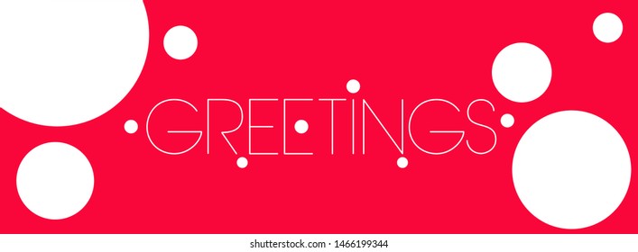 Greetings - hand drawn lettering on red background. Flat vector illustration for Happy Birthday cards, greetings, invitations, posters, flyers, brochures, party design and decoration, prints, web.