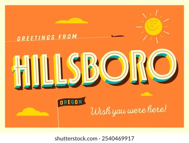 Saludos desde Hillsboro, Oregon, USA - ¡Ojalá estuvieras aquí! - Postal turística.