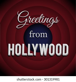 Greetings from Hollywood. Vector art.