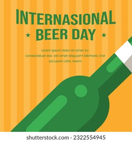 saludos para el día internacional de la cerveza. cerveza vectorial