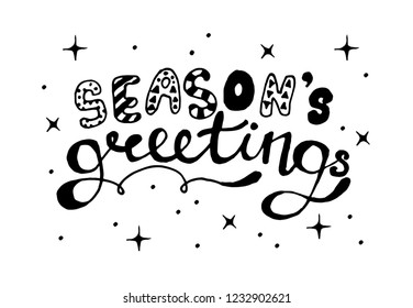 Season’s greetings. Lettering / typography. Vector logo, emblems, text design. Usable for banners, greeting cards, gifts etc.