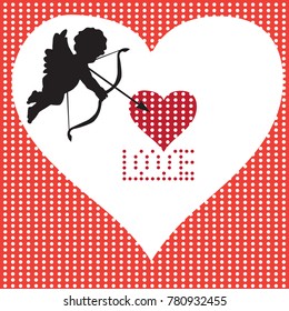 greetings to the love of the day silhouette of the cupid