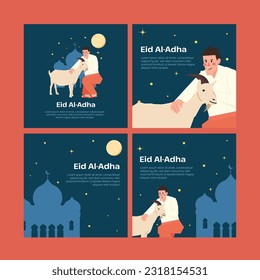 greetings of Man and Goat on Eid al Adha night 