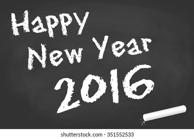 greetings on black board with text Happy New Year 2016