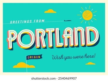 Saludos desde Portland, Oregon, USA - ¡Ojalá estuvieras aquí! - Postal turística.