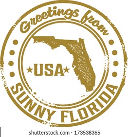 Greetings from Sunny Florida Vintage Stamp