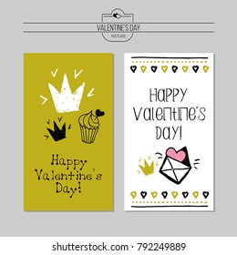 Greetings with Valentine's Day. Drawn doodles. Hand drawn. Sweetheart vector illustration.