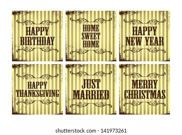 greetings vintage theme set two