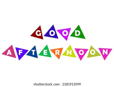 Greetings word with colorful triangle shape. Beautiful design and work of arts.