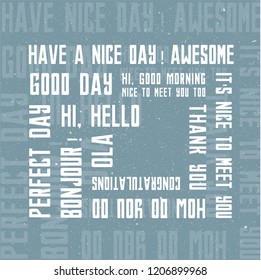 Greetings words cloud collage, business, communication concept background. Typography graphic work, Thanksgiving words.