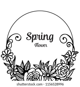 Greetng card of spring hand draw design vector illustration