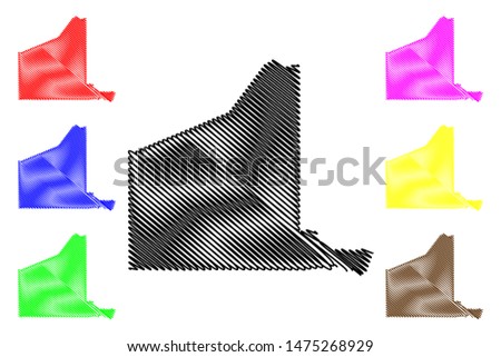Gregg County, Texas (Counties in Texas, United States of America,USA, U.S., US) map vector illustration, scribble sketch Gregg map