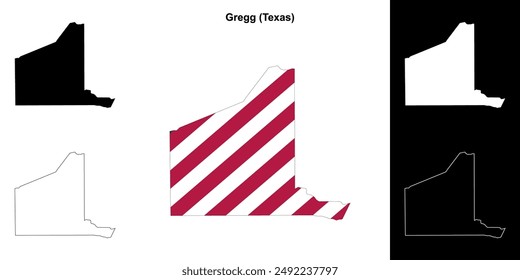 Gregg County (Texas) outline map set