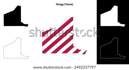 Gregg County (Texas) outline map set