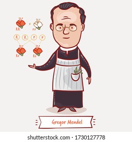 Gregor Mendel and his experiment with pea plants. An Austrian monk and a scientist who laid the foundations of genetics. Famous people who changed the world.