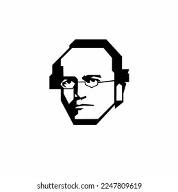 Gregor Mendel Vektorgrafik. Advance-Logo-Design-Konzept im Schwarz-Weiß- oder Silhouettenstil