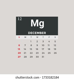 Gregorian calendar for the year 2020 suitable for scientific laboratories