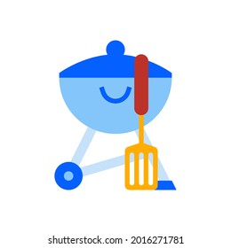 Grell and spatula flat vector icon