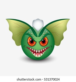 Gremlin Emoticon, Smiley, Emoji - Vector Illustration