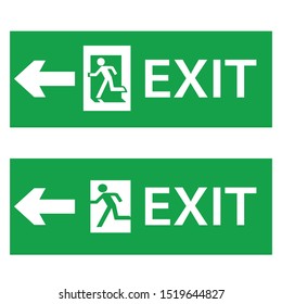 Gren exit with arrow Icon or sign pointers for navigation in airport, professional graphic vector illustration optimized for large anв small size. isolated on white background.