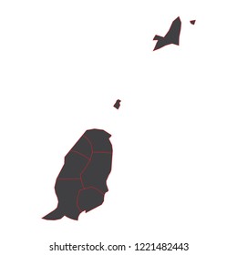 Grenada black map on white background vector