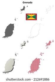 Grenada Blank Detailed Outline Map Set - Vector Version