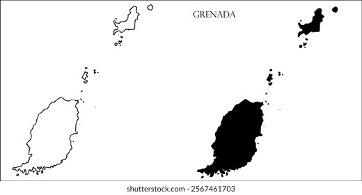 Grenada Blank Map, Grenada Map Outline Vector Images